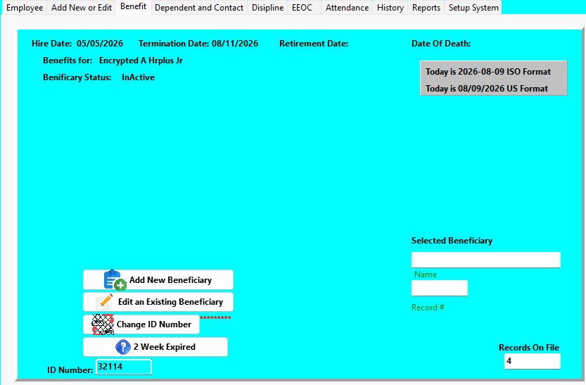 Benefits Tracking
